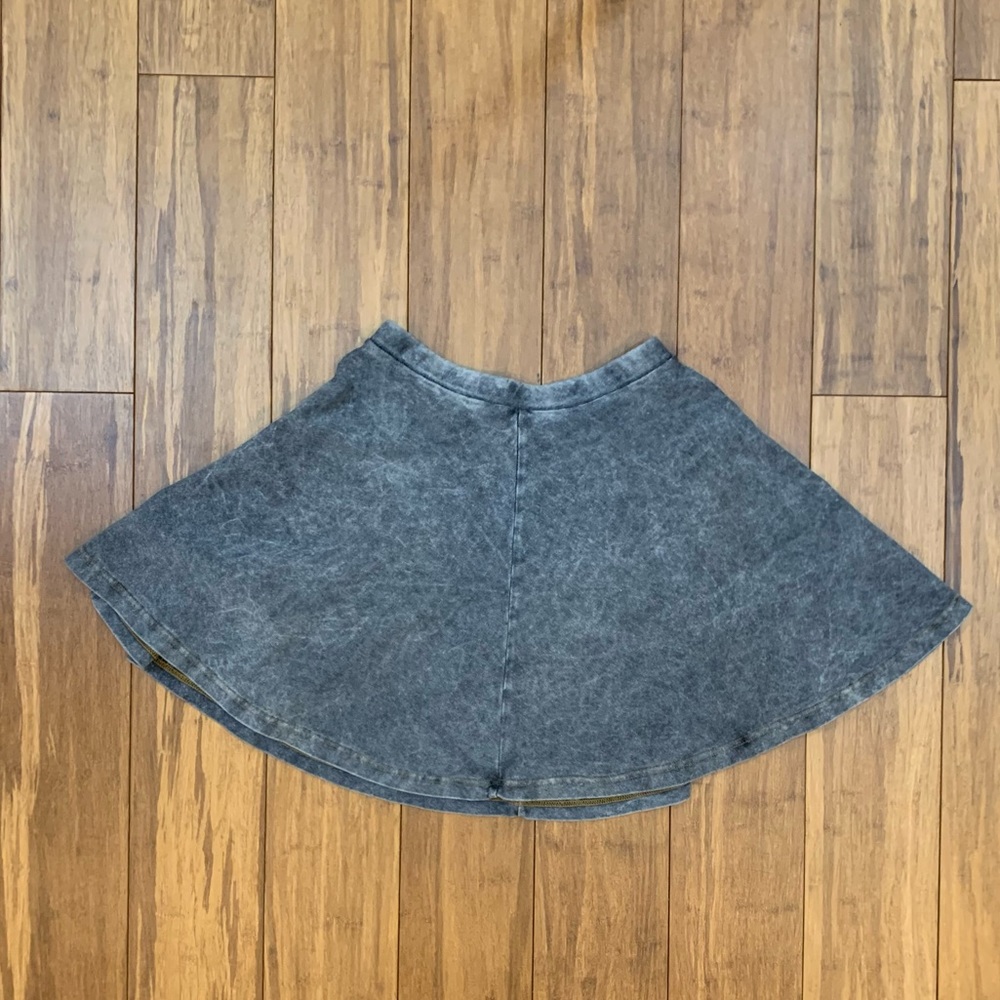 Grey acid washed skater skirt